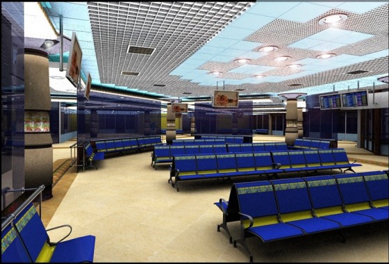 Інтер'єр зали очікуванняя в аеропорті Бориспіль