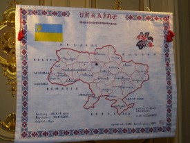 The embroidered map of Ukraine. Tetyana Protcheva