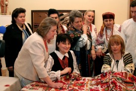 In the process of embroidering the National Unity Rushnyk